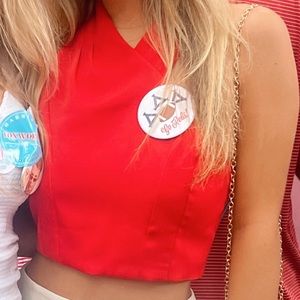 Do+Be red top! Size: S. Worn ONCE!! Perfect condition